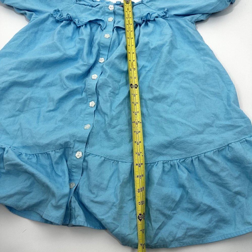 * Stoney Clover Lane x Target Blue Ruffle Puff Sleeve Button Front Dress Size M - Picture 4 of 11
